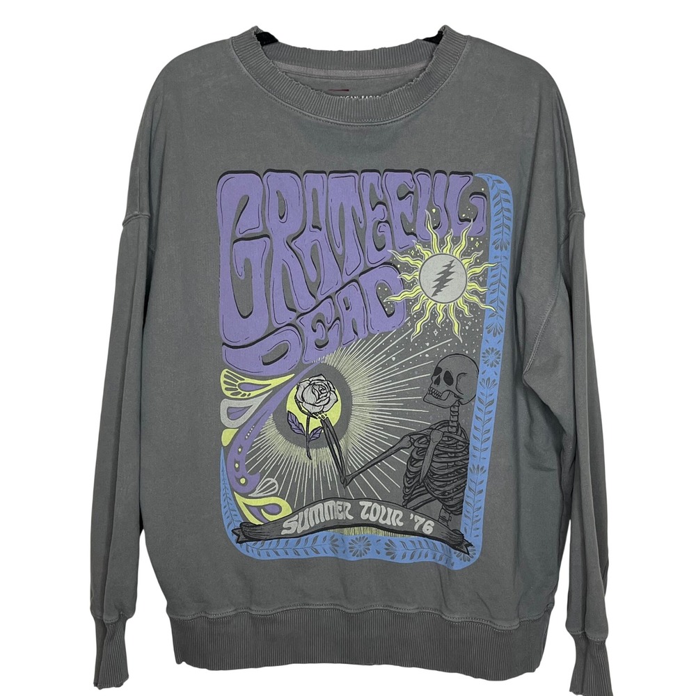 American Eagle Grateful Dead Graphic Sweatshirt XS Gray‎ Oversized